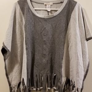 Stretchy Grey Fringed Top